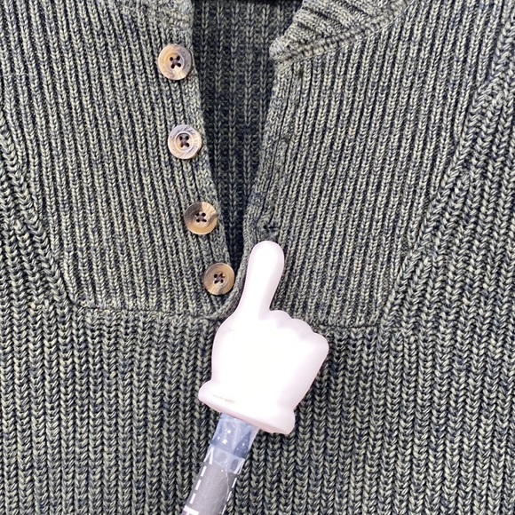 Eddie Bauer Sweater Mens Small Green‎ Knit Henley Outdoor Pullover Vintage - Picture 3 of 8